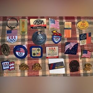 VINTAGE TEAM USA OLYMPIC‎ Shooting, Support, Partners Pins Pinbacks Lot Of 21